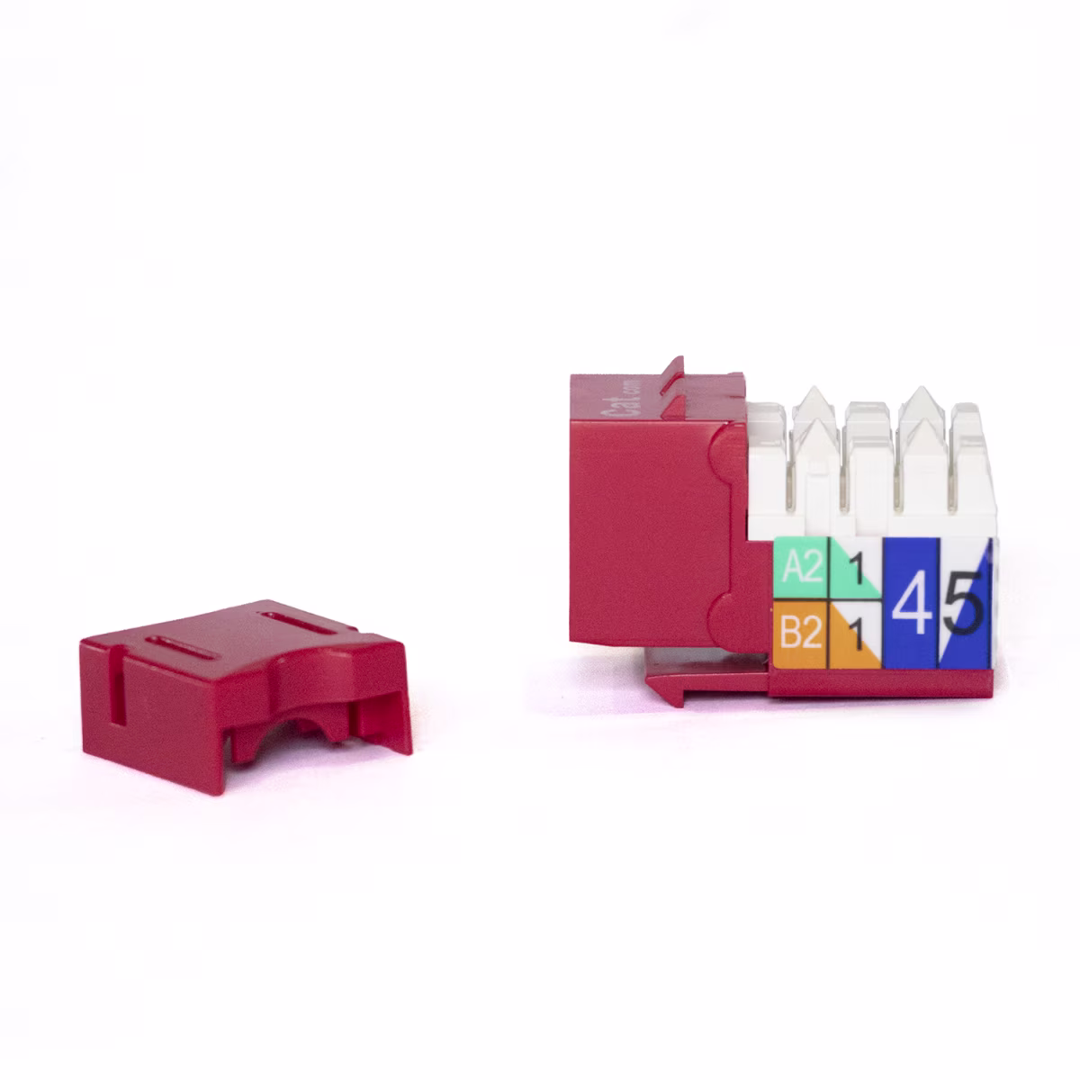 KJ6-11003 KEYSTONE JACK CAT6 RJ45 COLOR ROJO, CATCOM