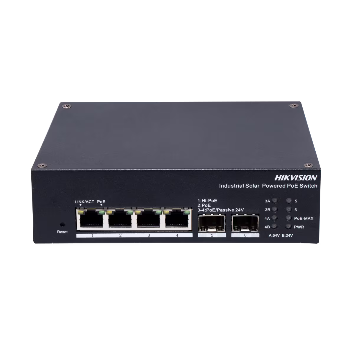 Switch Industrial PoE Gigabit HIKVISION con UPS Solar Integrado