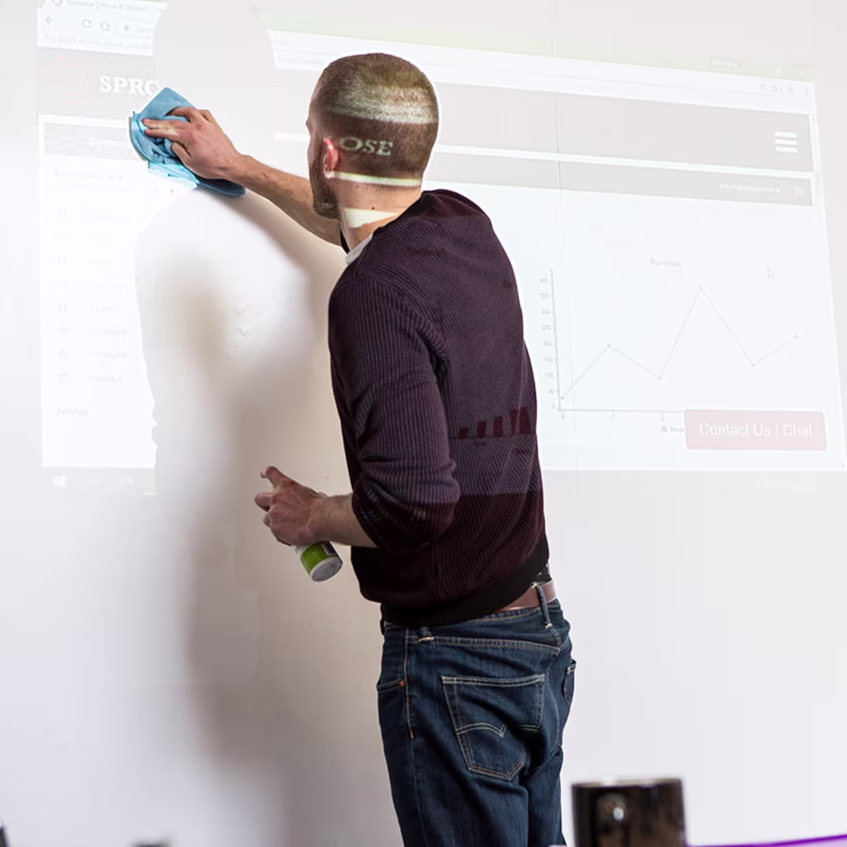 SSK-WCPRO PAPEL TAPIZ C/BORRADO EN SECO Y PROYECTOR BLANCO 10m2