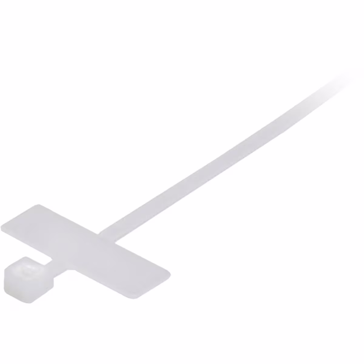 NWT-4210  CINCHO PLASTICO TIE WRAP C/BANDERA 4 PULG, BLANCO QUEST