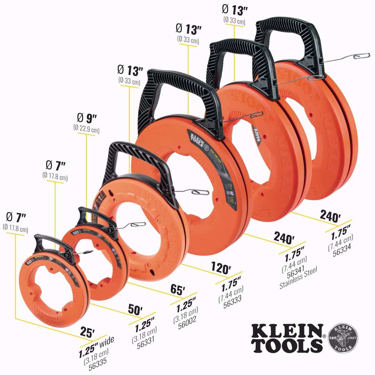 56331 HERRAMIENTA GUÍA ACERADA 1/8" X 50 PIES CON CAPARAZÓN