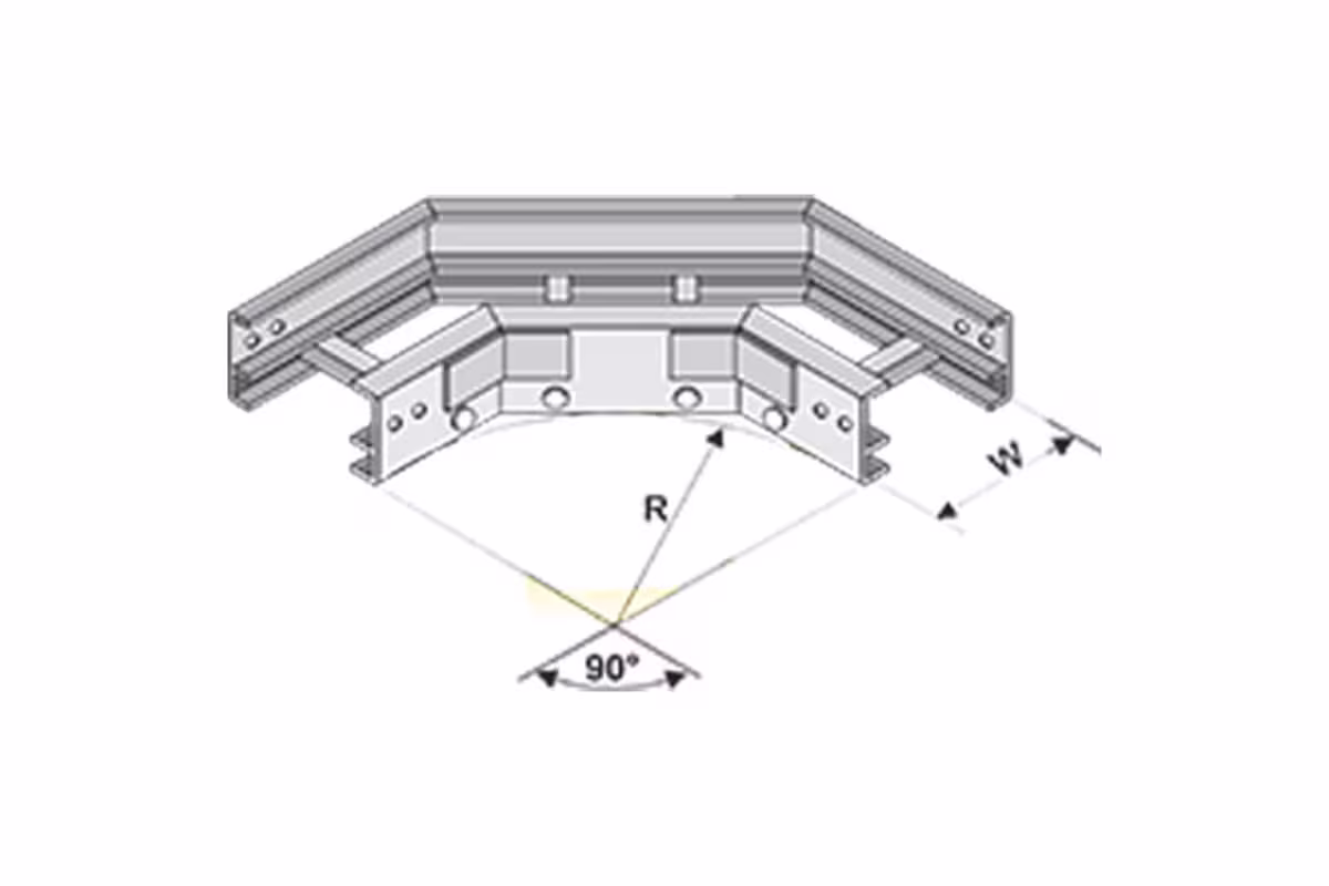 C9010R8X20AK Curva horizontal para escalera de aluminio perfil  Z de 90ª 20X4 marca Charofil