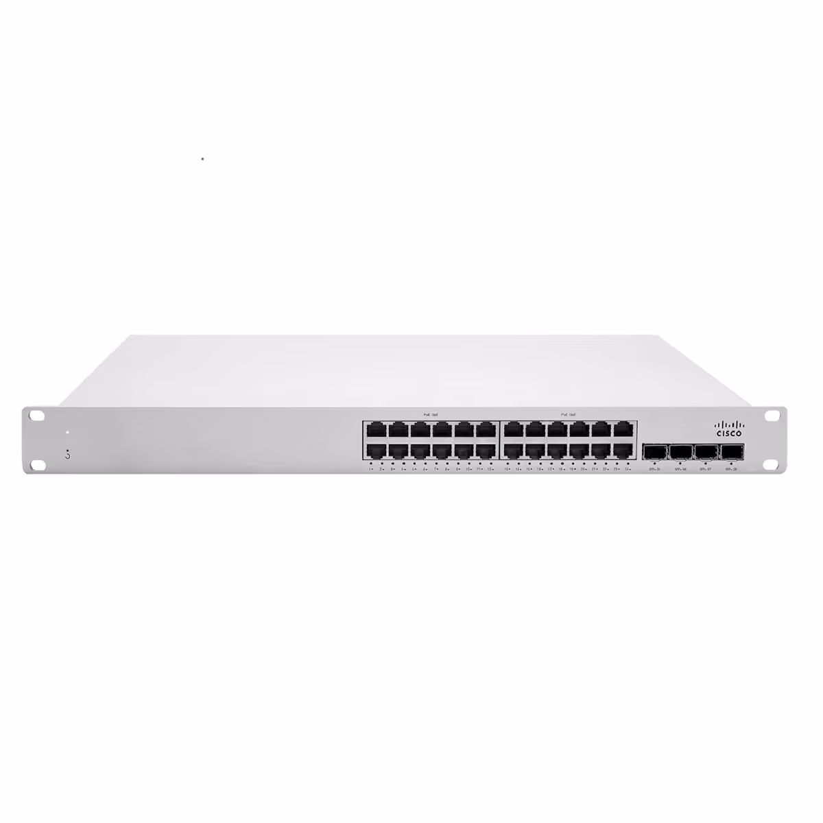 MS225-24P-HW SWITCH MERAKI 24 PUERTOS 10/100/1000 BASE-T ADMINISTRABLE EN LA NUBE 1 GbE + 4 SFP + POE, RACKEABLE, CISCO
