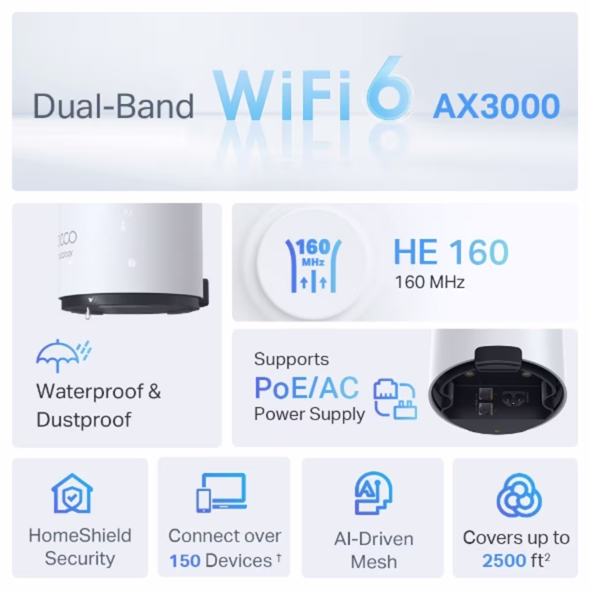 DECO X50-OUTDOOR AX3000 Outdoor Mesh Wi-Fi 6 Unit