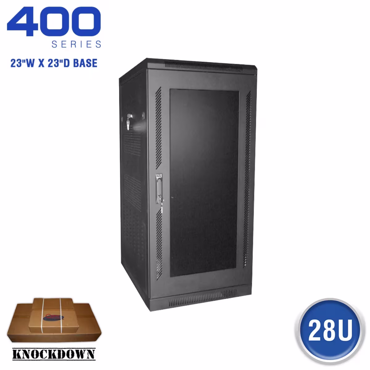 FE4019-28-02K  Gabinete desarmable 4' 28 RMS 19" X24" BLACK 
