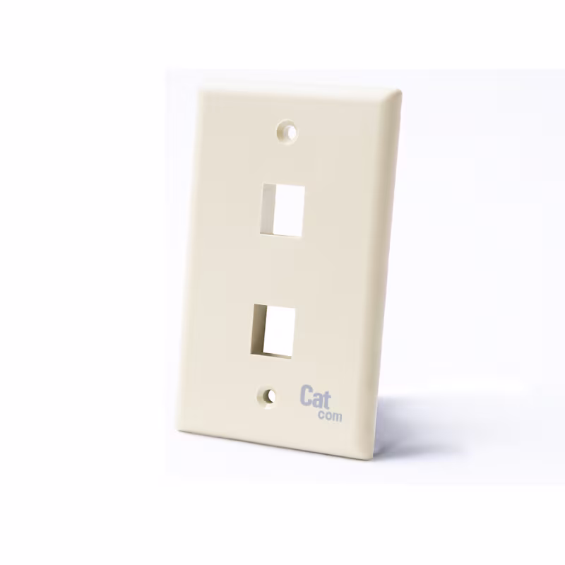 FP-0102 PLACA DE 2 PUERTOS P/KESYTONE COLOR ALMENDRA, CATCOM