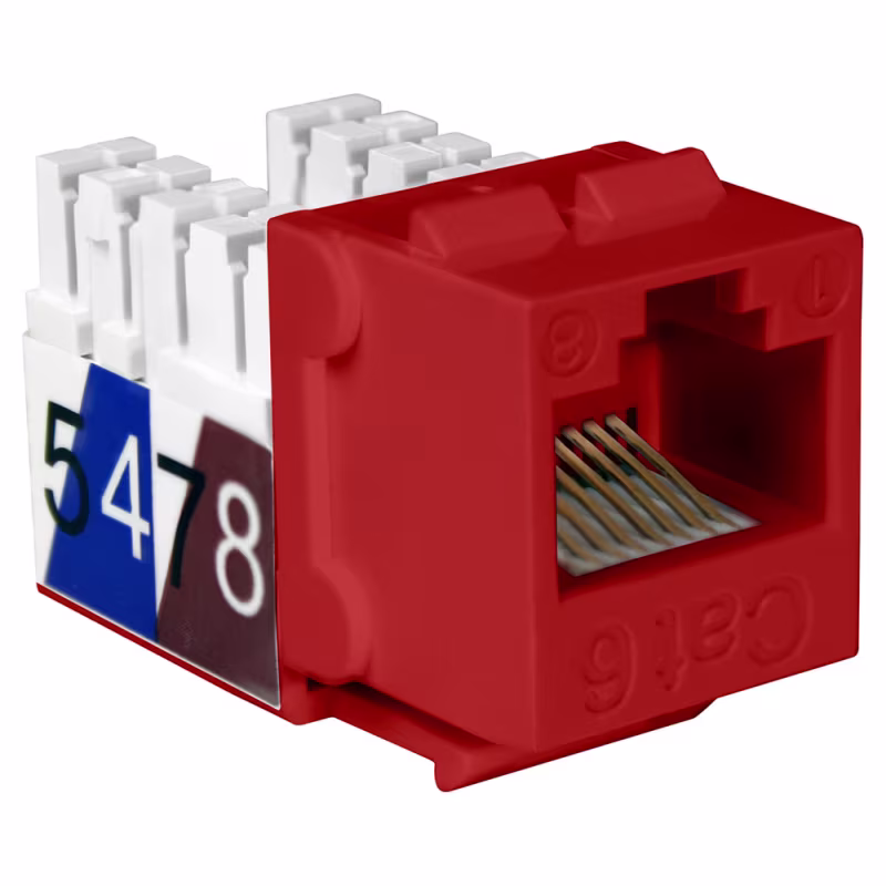 NKJ-6503 KEYSTONE JACK CAT-6 SLIM 8P8C ROJO QUEST