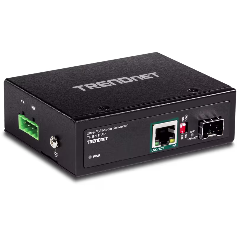 TI-UF11SFP MEDIA CONVERTER INDUSTRIAL UTP/PoE A BAHÍA SFP, TRENDNET