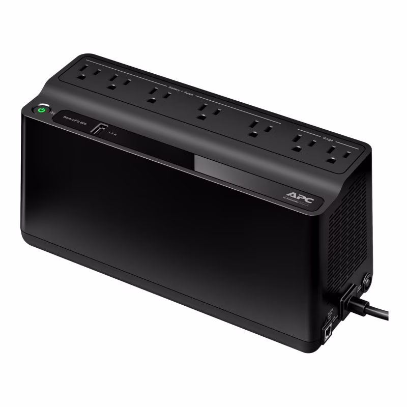 BE600M1-LM UPS DE RESPALDO 600VA/120V (2) NEMA 5-15R (5) NEMA 5-15R + 1PTO USB APC