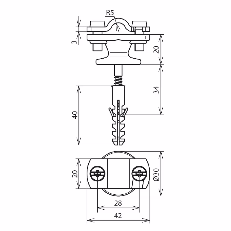 275160 SOPORTE PARA CONDUCTOR DE PUESTA A TIERRA DEHN