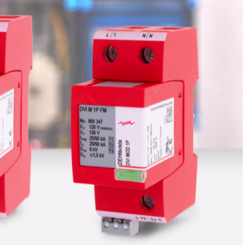 900347 DEHNVISTA SUPRESOR DE PICOS TIPOS 1+2 120 y 220V, Ip 50kA, MONOFÁSICO TT Y TN, UNIPOLAR, INCLUYE BASE Y MÓDULO DE PROTECCIÓN INSERTABLE 