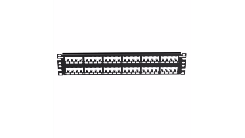 CP48BLY PATCH PANEL MODULAR 48 PTS. DESCARGADO, NEGRO