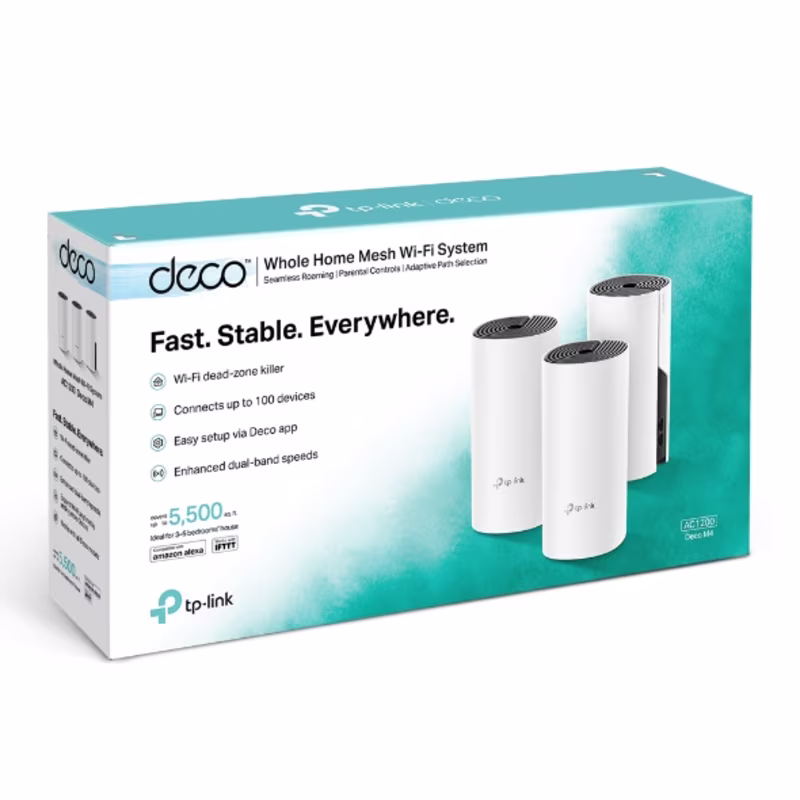DECO M4 (3PACK) C1200 KIT DE REPEDITORES / ROUTER DE WIFI MESH DUAL BAND 2 GIGABIT