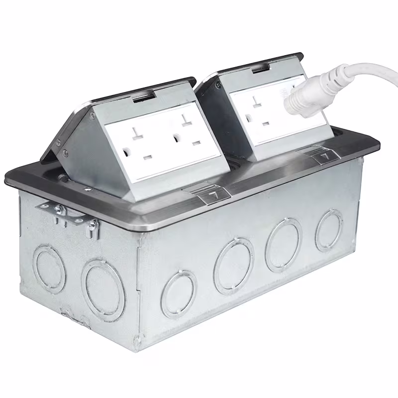 662301-S CAJA 2 TOMAS EMPOTRABLE RECTANGULAR , TAPA RETRACTIL