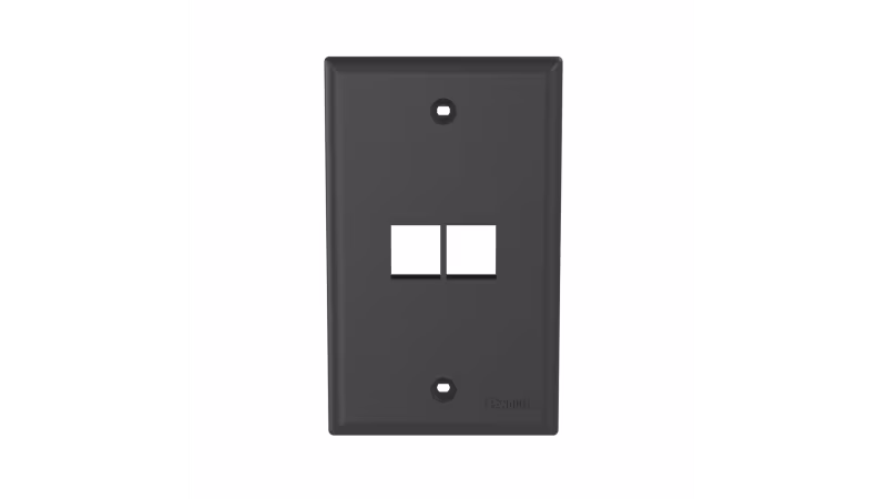 NK2FNBL NetKey� Faceplate, 2-Port, Black