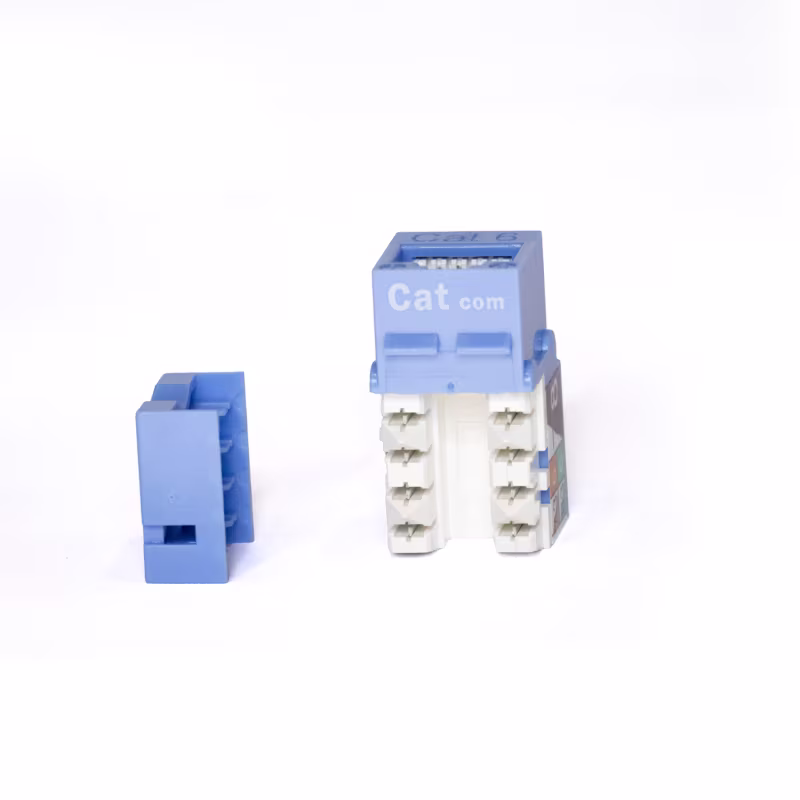 KJ6-11002 KEYSTONE JACK CAT6 RJ45 COLOR AZUL, CATCOM