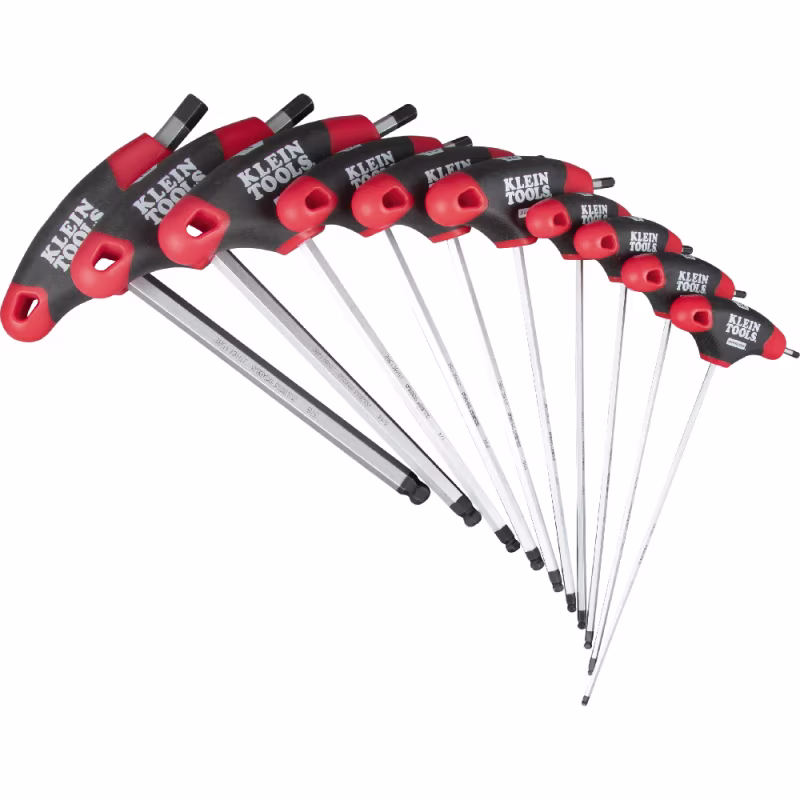 JTH610EB Juego de llaves hexagonales SAE de 15,2 cm con mango en T, punta de bola y soporte, de 10 piezas