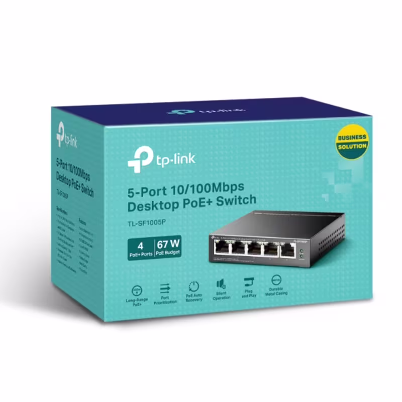 SF1005P SWITCH 5 PUERTOS 10/100 Mbps, 4 pts PoE, NO ADMINISTRABLE