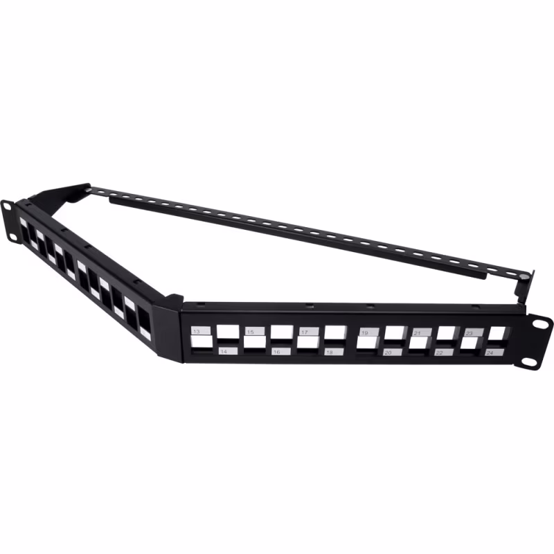 NBP-6224 PATCH PANEL DESCARGADO PARA 24PTOS, ANGULADO