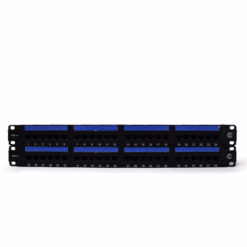 PP6048 PATCH PANEL CAT6 48 PUERTOS, BLOCK 110 C/BARRA DE ALIVIO, CATCOM