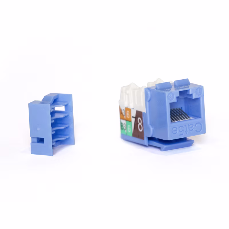 KJ5-11002  KEYSTONE JACK CAT5E RJ45 COLOR AZUL, CATCOM