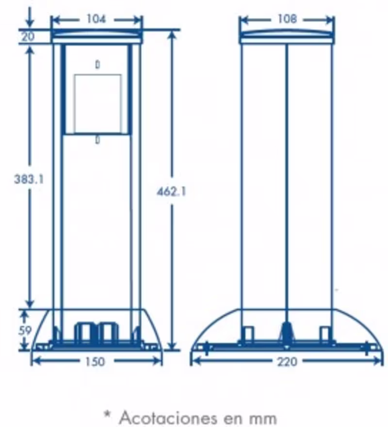 10001-11002 BASE DE MINICOLUMNA PARA CANAL DE PISO BLANCA THORSMANN