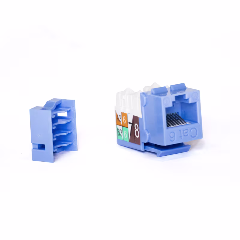 KJ6-11002 KEYSTONE JACK CAT6 RJ45 COLOR AZUL, CATCOM