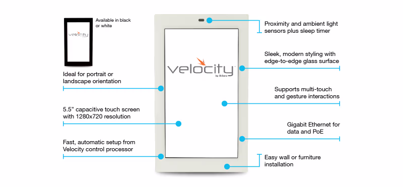 VTP-550-BL PANEL TÁCTIL P/CONTROL 5.5" VERTICAL ATLONA