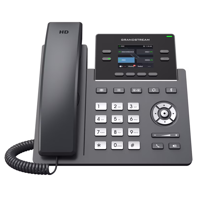 GRP2612 TELEFONO IP 2.4 P/OPERADOR  2 LÍNEAS COLOR NEGRO NO POE, GRANDSTREAM