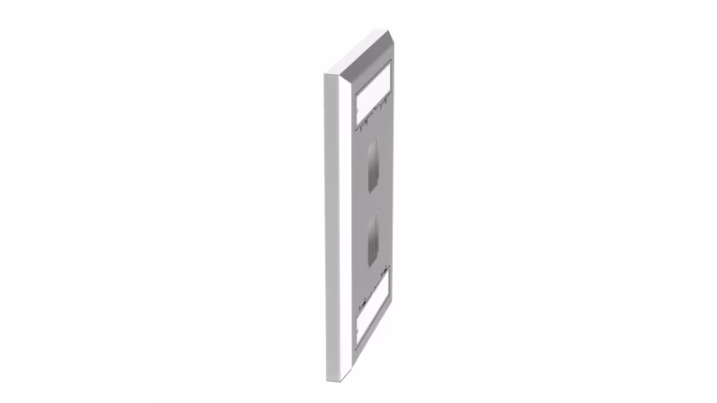 NKF2S PLACA  2 PUERTOS EN ACERO INOXIDABLE CON CUBIERTA PARA ETIQUETAS