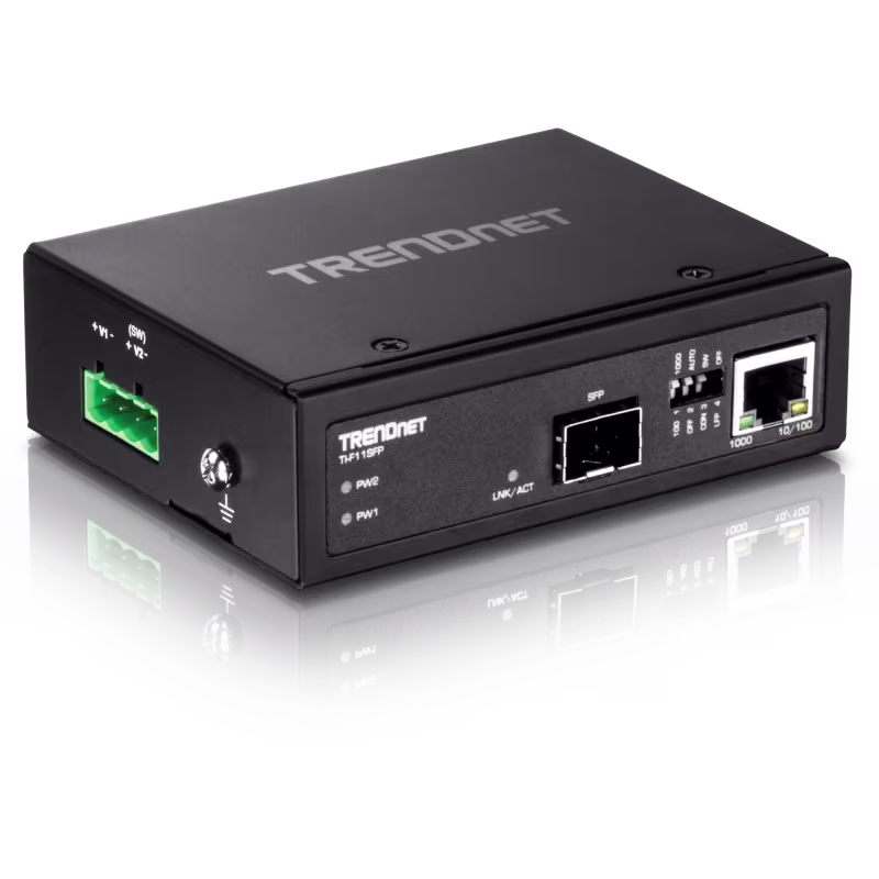 F11SFP MEDIA CONVERTER INDUSTRIAL 100/1000BASE-T  A SFP, TREDNET