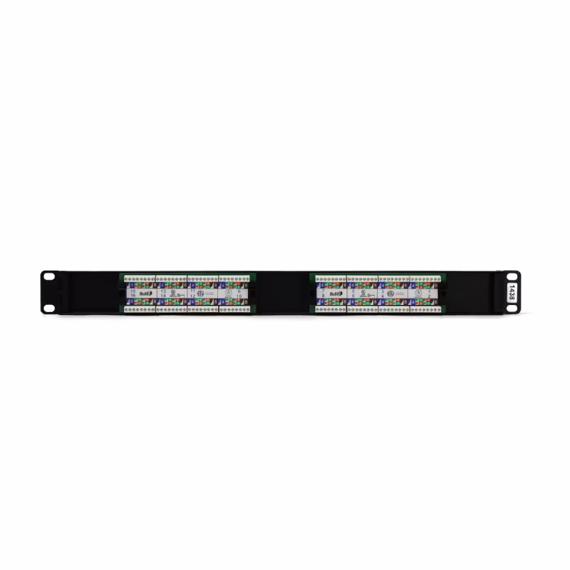 PP5016 PATCH PANEL CAT5E 16 PUERTOS, BLOCK 110 C/BARRA DE ALIVIO, CATCOM