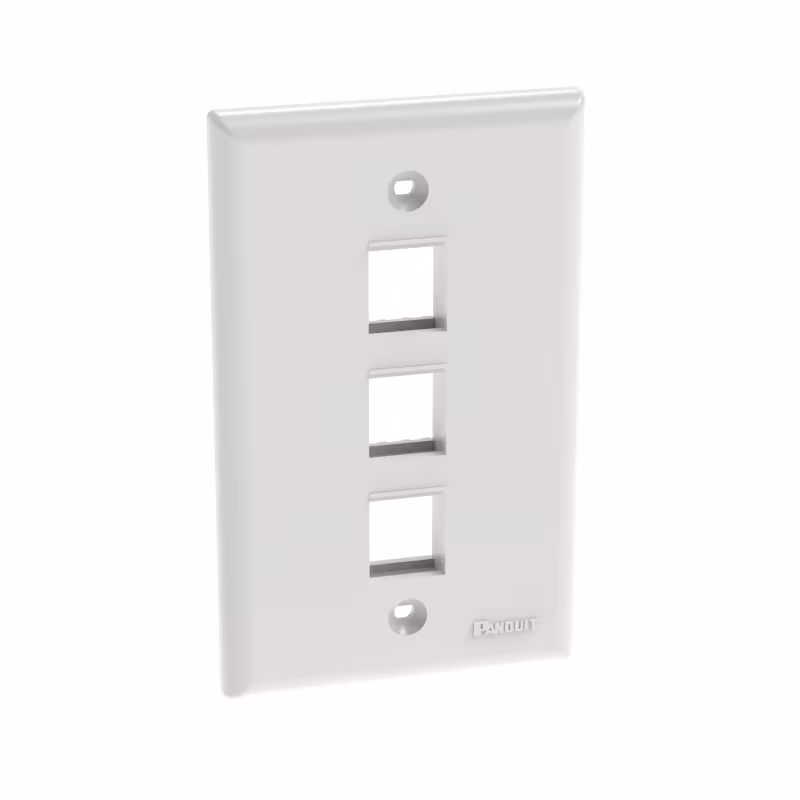 NK3FNWH PLACA VERTICAL 3PUERTOS BLANCA P/INSERTO KEYSTONE