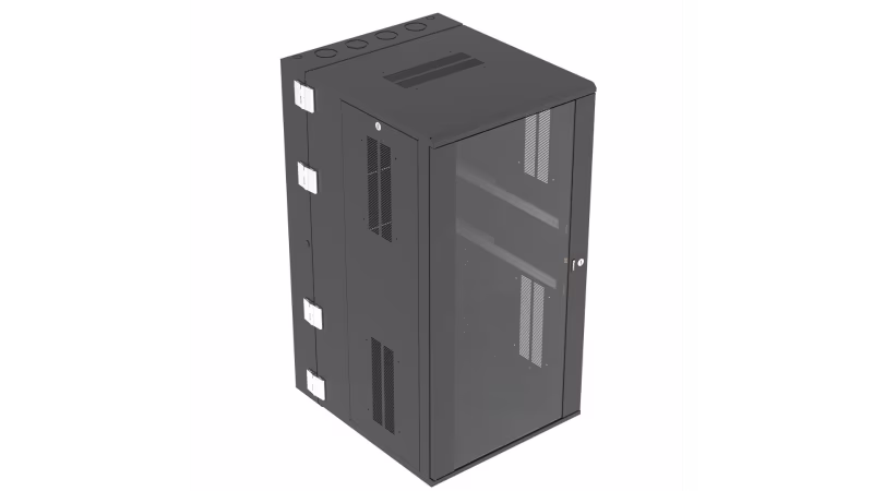 PZWMC2630W Gabinete para montaje en pared 26U, 30" de profundidad, negro, abatible