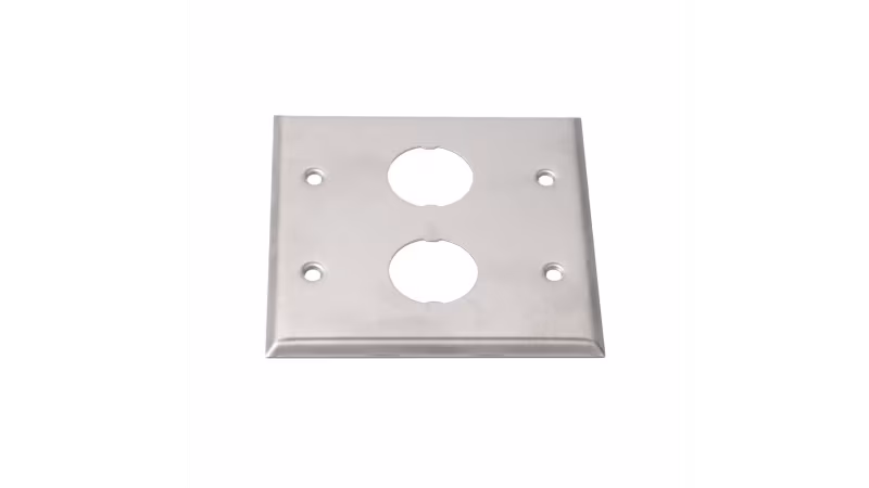 IAEFP2-2G PLACA CUADRADA 4X4 ACERO, DOS SALIDAS P/ADAPATADORES INDUSTRIALNET
