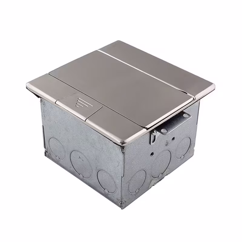 661241-S CAJA DE 1 TOMA CUADRADA C/ TAPA RETRACTIL 