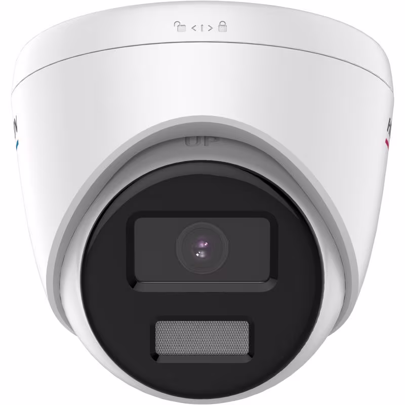 HIK-DS-2CD1357G0-LUF CAMARA IP TORRETA 5MP POE LENTE FIJO IR 30M CON AUDIO IP67 COLOR VU