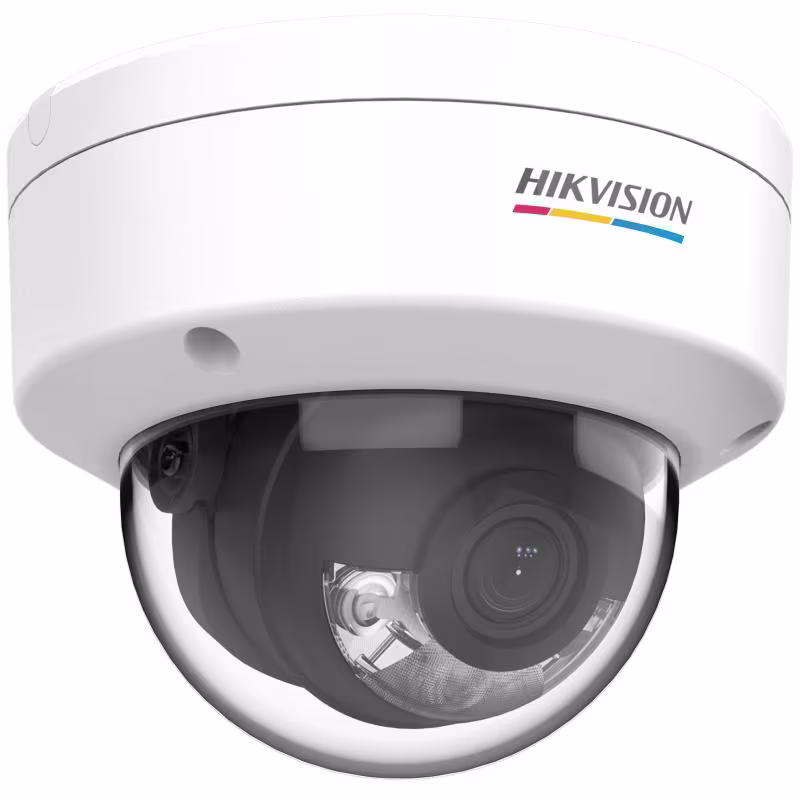 HIK-DS-2CD1157G0-LUF CAMARA IP DOMO 5MP POE LENTE FIJO IR 30M CON AUDIO IP67 IK08 COLOR VU