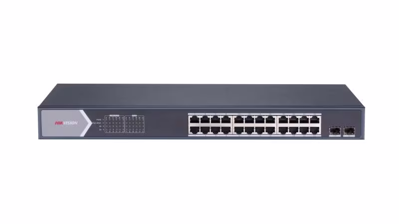Switch Ethernet Gigabit 24 Puertos PoE+ con 2 SFP HIKVISION