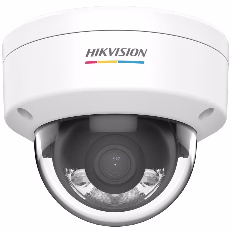 HIK-DS-2CD1157G0-LUF CAMARA IP DOMO 5MP POE LENTE FIJO IR 30M CON AUDIO IP67 IK08 COLOR VU