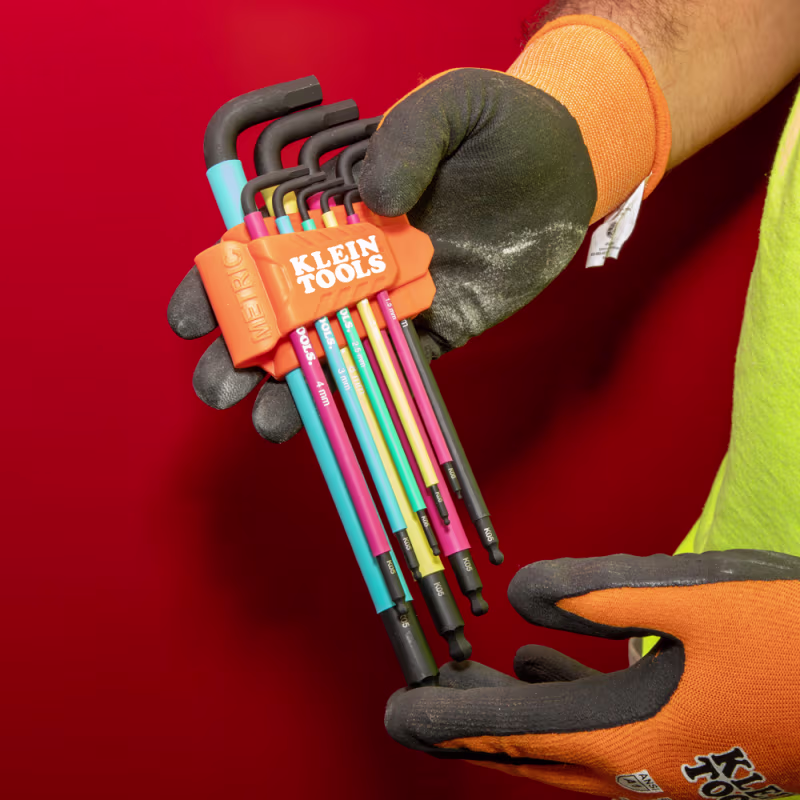 BLS18 Juego de llaves hexagonales codificadas por color, en escala SAE y en medidas m�tricas, 18 piezas