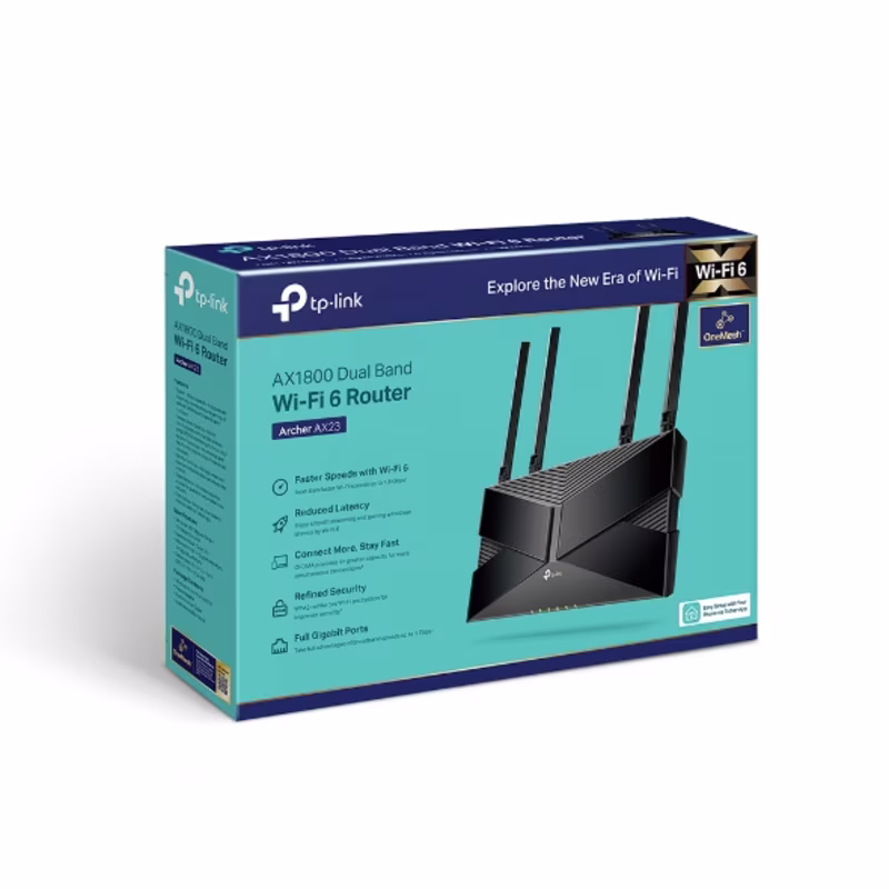 Archer AX23 Router AX1800 Dual Band Wi-Fi 6 1.8 Gbps, amplia cobertura