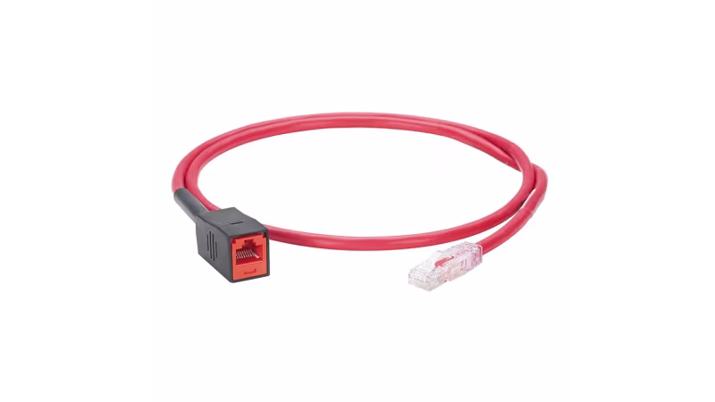 FP6X88TC TX6A FIELD-TERM RJ45 PLUG TEST CORD, RED, 1M