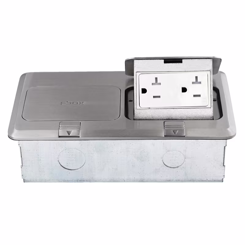 662301-S CAJA 2 TOMAS EMPOTRABLE RECTANGULAR , TAPA RETRACTIL