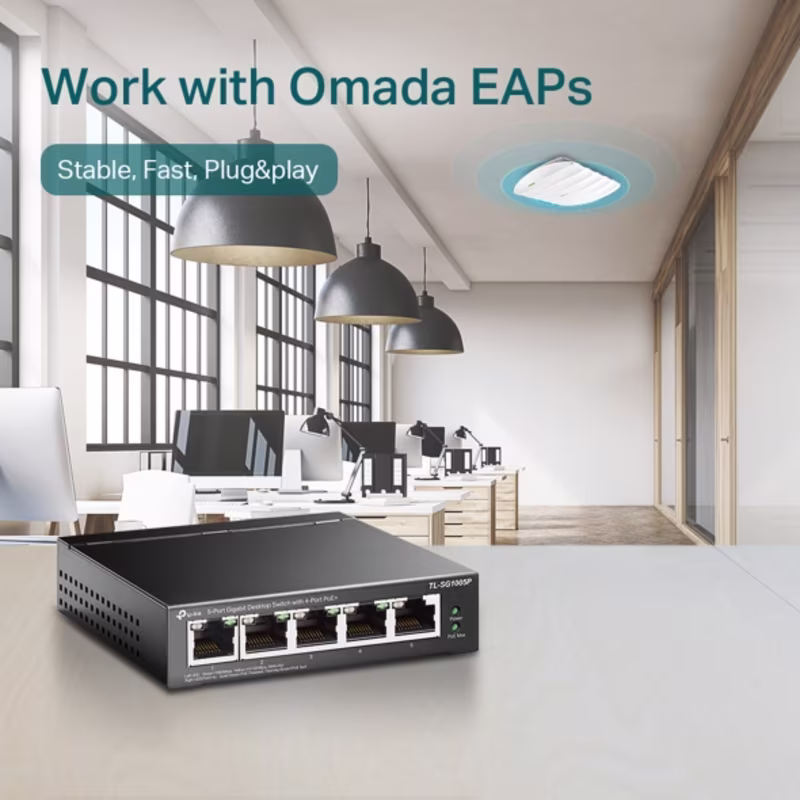 SG1005P 5-Port Gigabit Desktop Switch with 4-Port PoE+