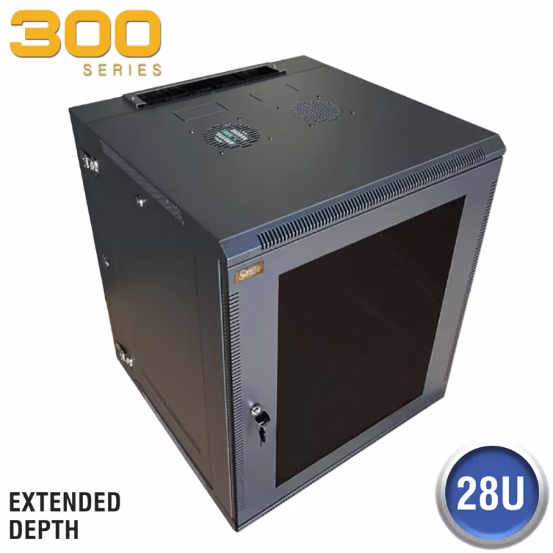 WM3019-28-02D GABINETE DE PARED 28RMS 20.5X30.5" NEGRO QUEST