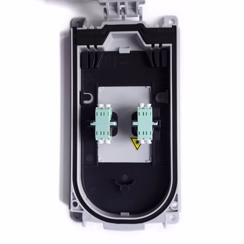 CATCOMF Caja Terminal Fibra Óptica IP65 Exterior 4 LC Dúplex FTTH