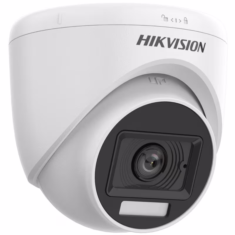 HIK-DS-2CE76D0T-LPFS CAMARA ANALOGA TORRETA 2MP LENTE FIJO IR 20M CON AUDIO IP67 HIBRID LIGHT PLASTICO