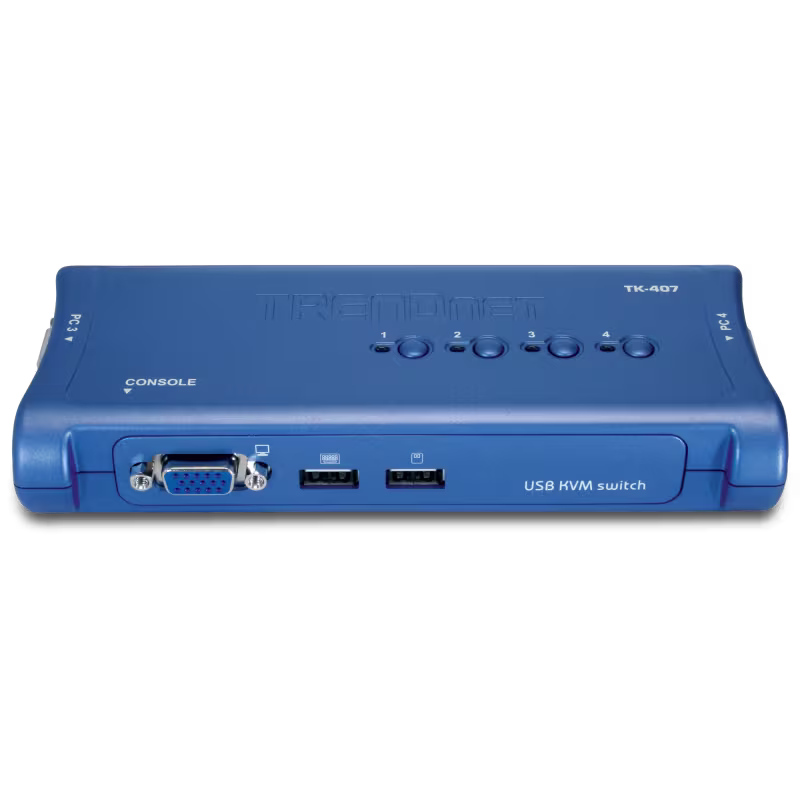 TK-407K KVM SWITCH KIT CON 4PTOS VGA Y USB, TRENDNET