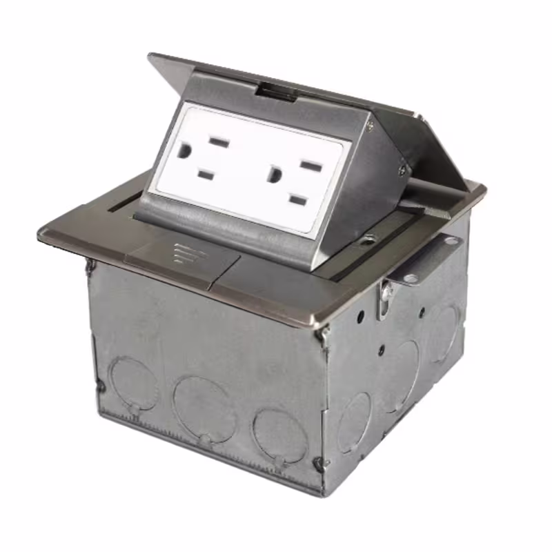 661241-S CAJA DE 1 TOMA CUADRADA C/ TAPA RETRACTIL 